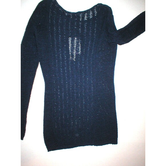 New Rachel Zoe Open Weave Sweater Dark Blue Navy XL Womens Karla Top Designer - Picture 3 of 4